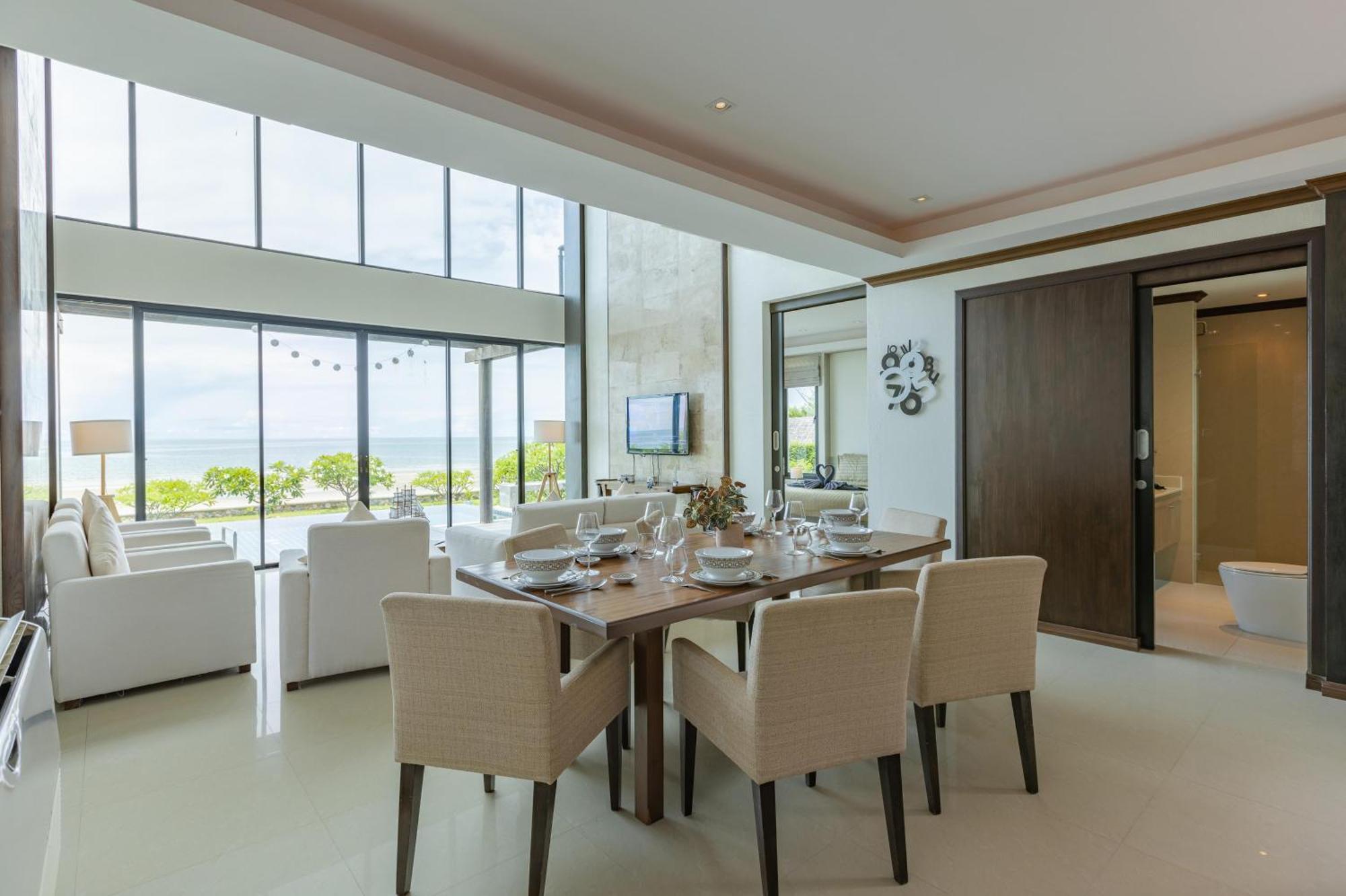 Beachfront Modern 4 Bedroom Pool Villa - Rv Хуа Хин Экстерьер фото